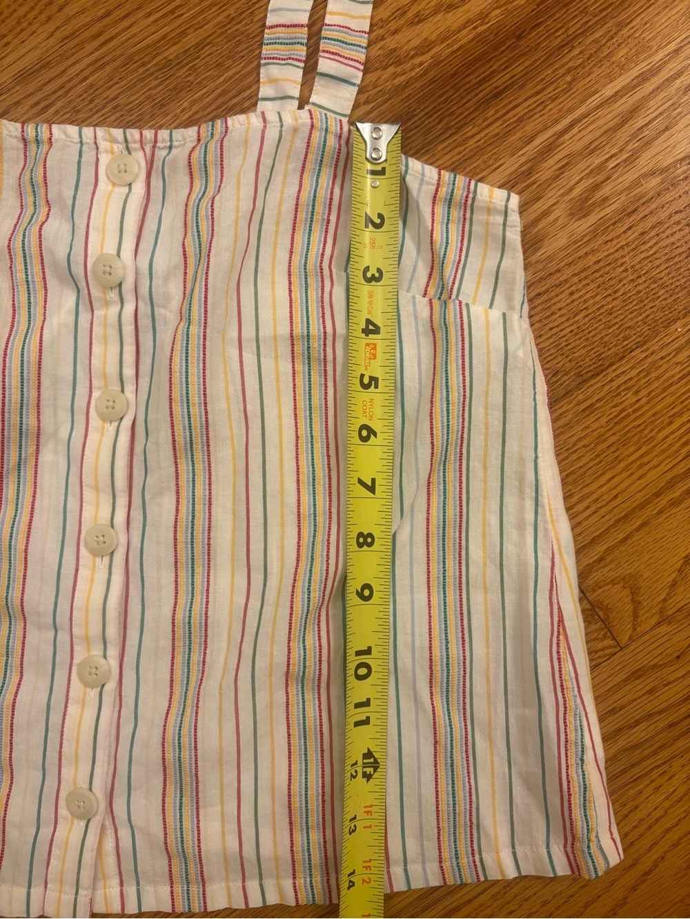 Madewell Rainbow Stripe Button Front Cotton Swing Cami Tank Top XS Summer Boho - Picture 6 of 10